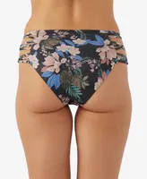 O'Neill Juniors' Printed Matira Cutout Tropical Boulders Bikini Bottoms