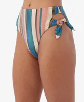 O'Neill Juniors' Kendari Striped Encinitas Side-Tie Bikini Bottoms