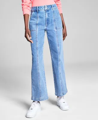 And Now This Women's Seam-Front Straight-Leg Jeans, Created for Macy's