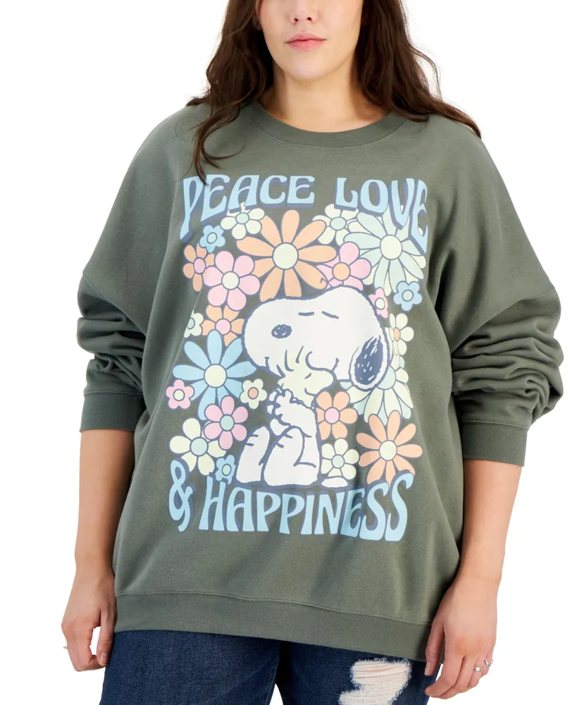 Grayson Threads, The Label Trendy Plus Size Snoopy Floral Sweatshirt