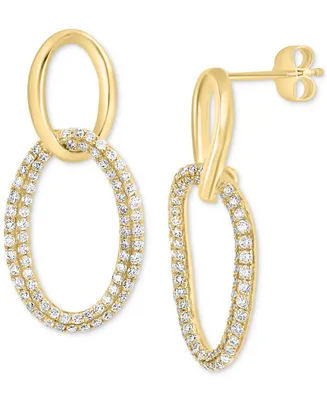 Effy Diamond Wavy Circle Drop Earrings (3/4 ct. t.w.) in 14k Gold