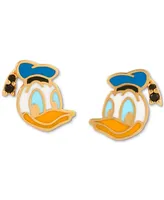Girls Crew 18k Gold-Plated Color Crystal Disney Stud Earrings