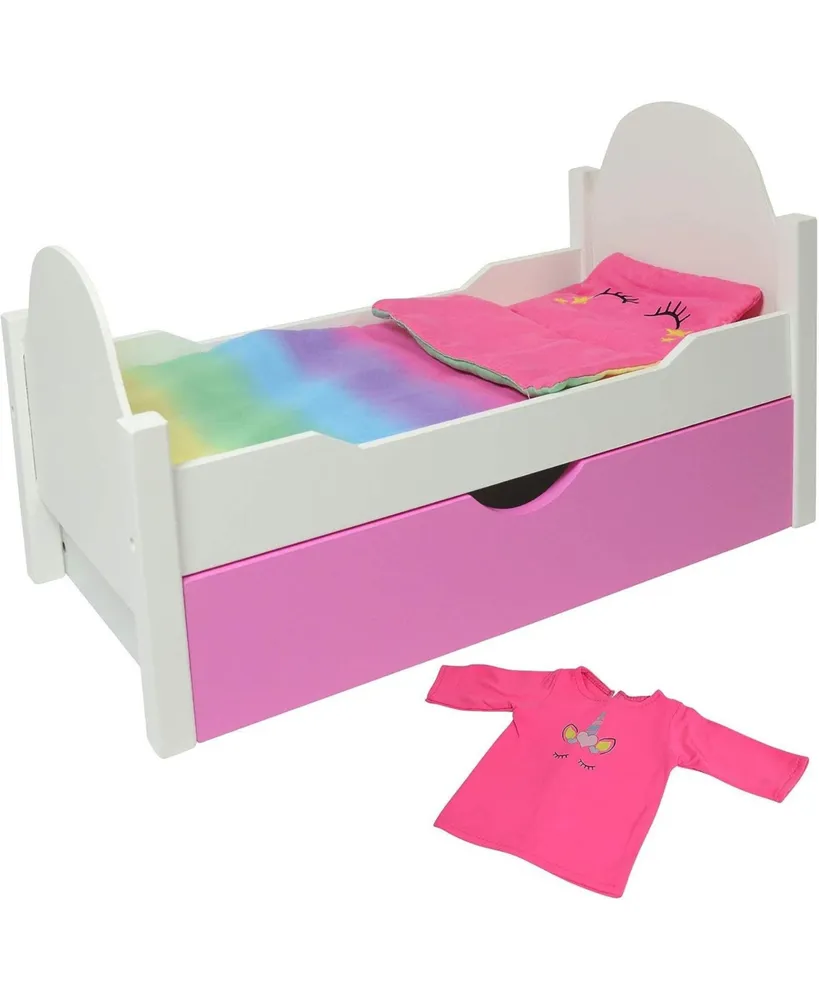 large wooden doll bed