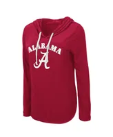 Women's Colosseum Crimson Alabama Tide My Lover Lightweight Hooded Long Sleeve T-shirt