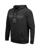 Men's Colosseum Black Maryland Terrapins Blackout 3.0 Pullover Hoodie