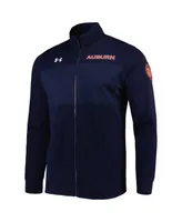 Men's Under Armour Navy Auburn Tigers Knit Warm-Up Full-Zip Jacket