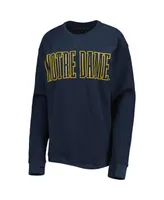 Women's Pressbox Navy Notre Dame Fighting Irish Surf Plus Southlawn Waffle-Knit Thermal Tri-Blend Long Sleeve T-shirt