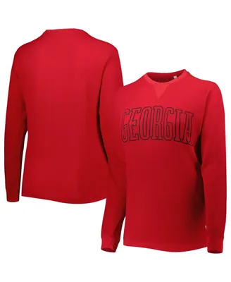 Women's Pressbox Red Georgia Bulldogs Surf Plus Southlawn Waffle-Knit Thermal Tri-Blend Long Sleeve T-shirt