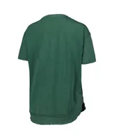 Women's Pressbox Heathered Green Distressed Michigan State Spartans Arch Poncho T-shirt