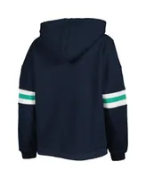 Women's Pressbox Navy Distressed Notre Dame Fighting Irish Super Pennant Pullover Hoodie