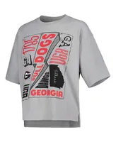 Women's Pressbox Silver Georgia Bulldogs Rock & Roll School of Rock T-shirt