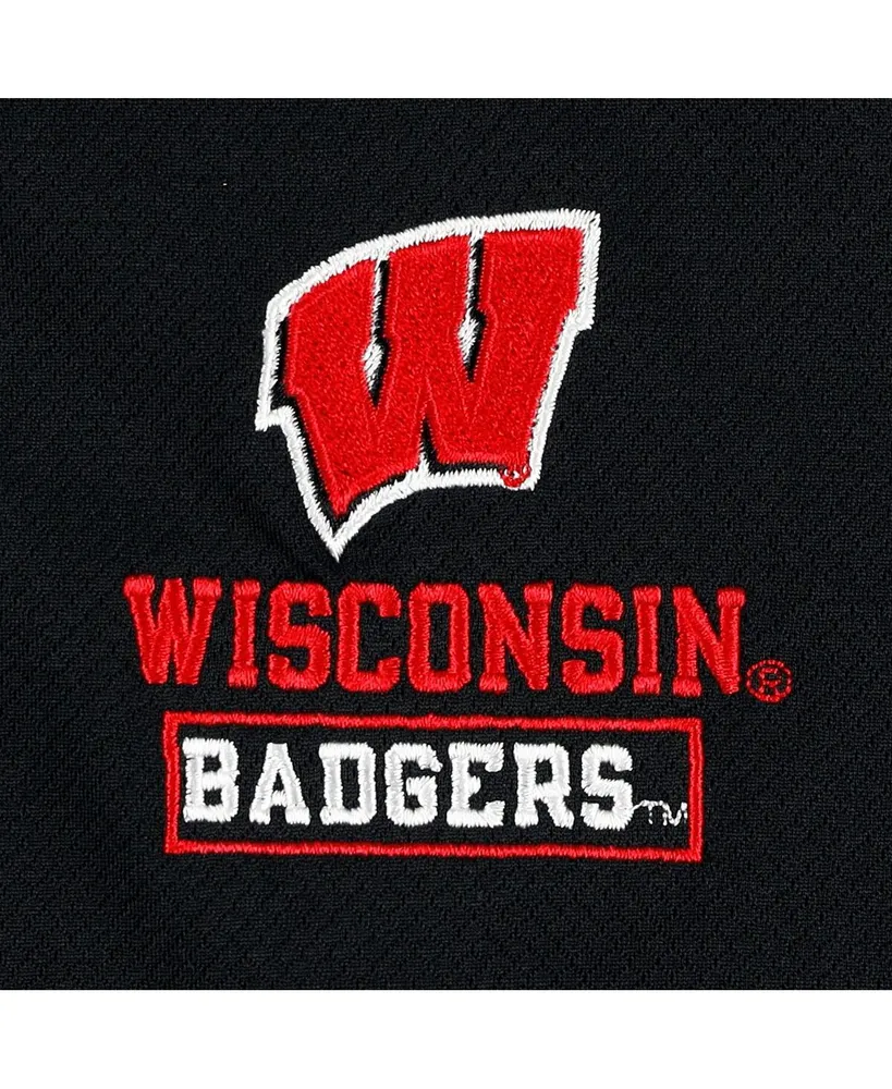 Men's Champion Black Wisconsin Badgers Textured Quarter-Zip Jacket