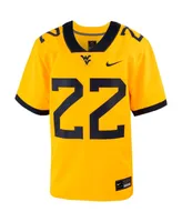 Big Boys Nike #22 Gold West Virginia Mountaineers Football Game Jersey