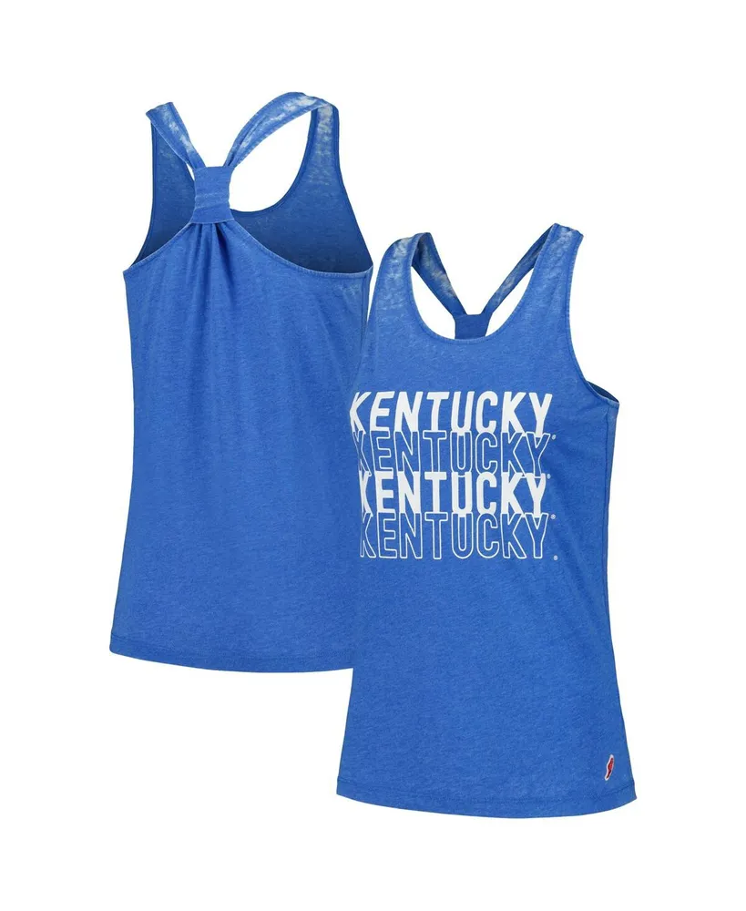 Women's League Collegiate Wear Royal Kentucky Wildcats Stacked Name Racerback Tank Top