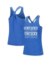 Women's League Collegiate Wear Royal Kentucky Wildcats Stacked Name Racerback Tank Top
