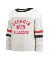 Women's '47 Brand Oatmeal Distressed Georgia Bulldogs Vault All Class Lena Long Sleeve T-shirt