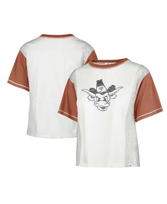 Women's '47 Brand White Distressed Texas Longhorns Vault Premier Tilda T-shirt