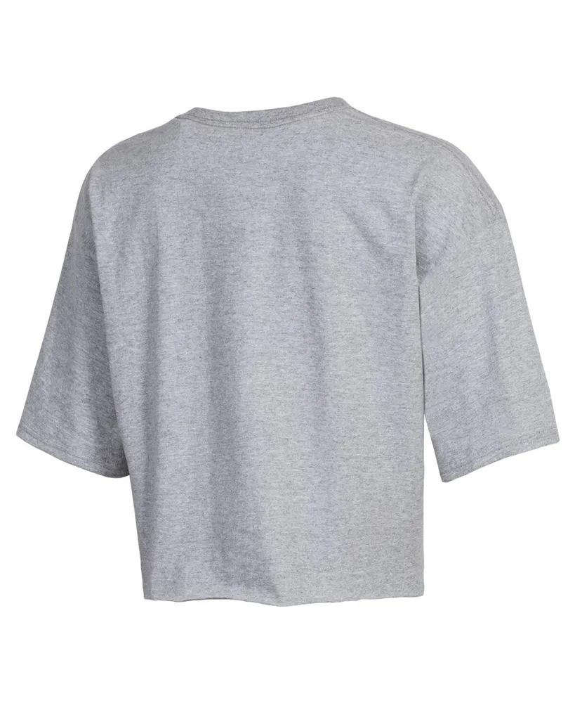 Women's Champion Gray Nebraska Huskers Boyfriend Cropped T-shirt