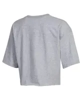 Women's Champion Gray Nebraska Huskers Boyfriend Cropped T-shirt
