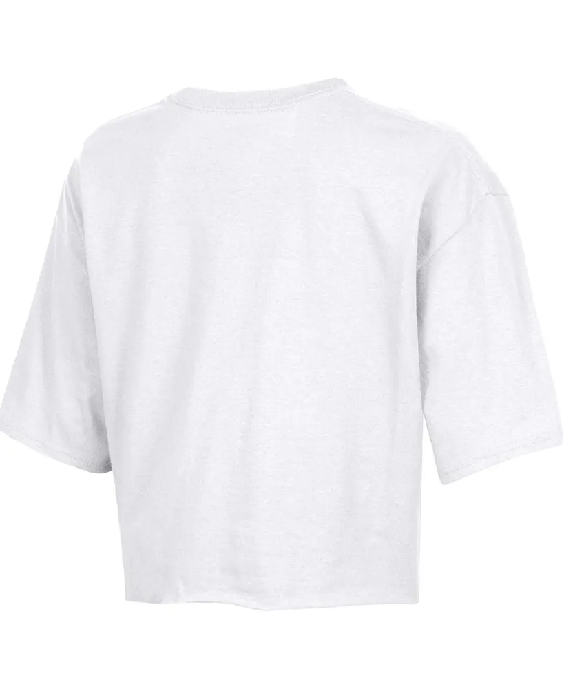 Women's Champion White Clemson Tigers Boyfriend Cropped T-shirt