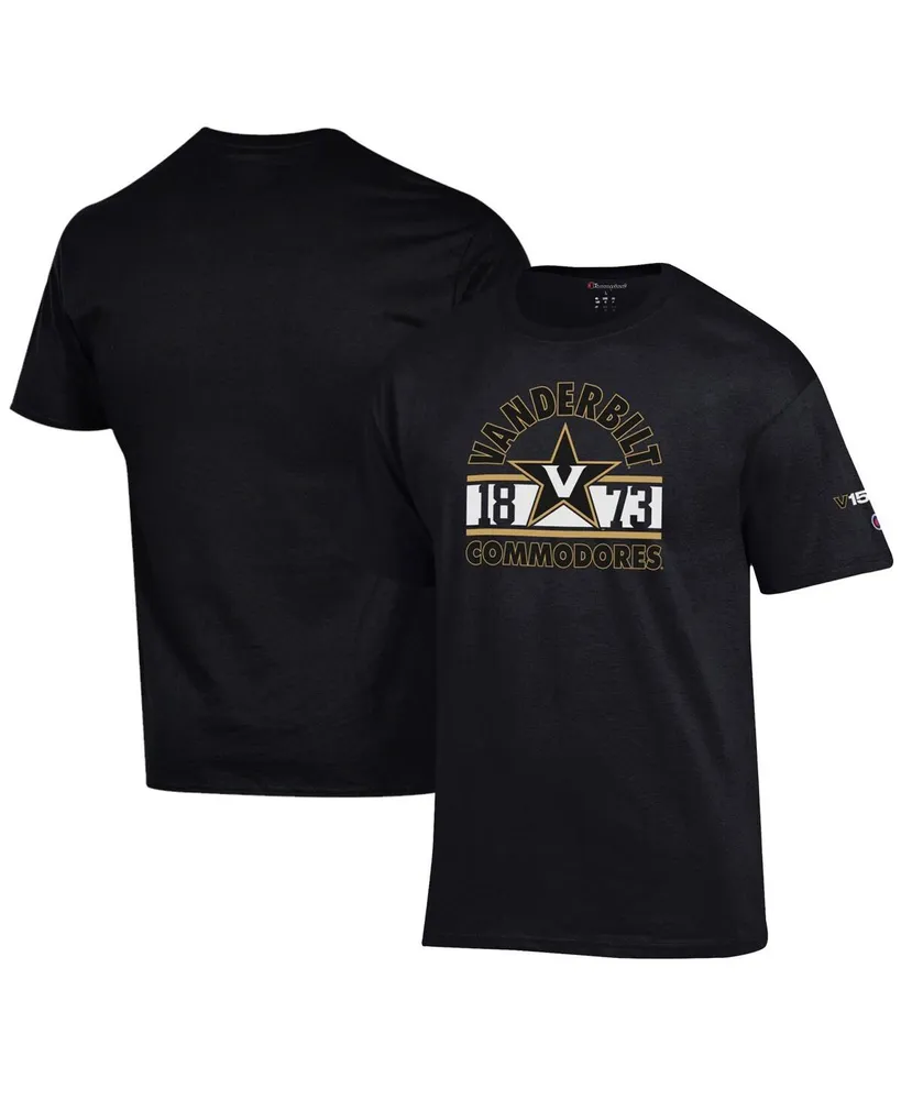 Men's Champion Black Vanderbilt Commodores 150th Anniversary 1873 Jersey T-shirt