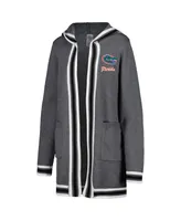 Women's Gameday Couture Charcoal Florida Gators One More Round Tri-Blend Striped Cardigan Sweater