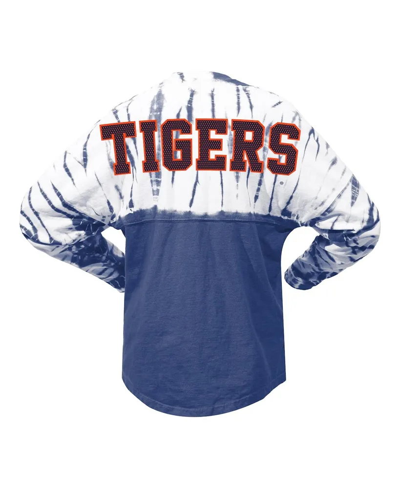 Women's Navy Auburn Tigers Tie-Dye Long Sleeve Jersey T-shirt