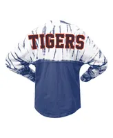 Women's Navy Auburn Tigers Tie-Dye Long Sleeve Jersey T-shirt