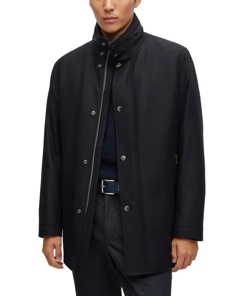 Boss by Hugo Men's Melange Relaxed-Fit Coat