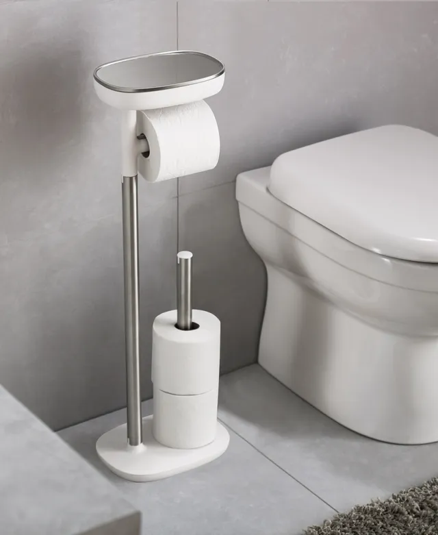 Zulay Kitchen Toilet Paper Holder Stand & Storage Holds 3 Extra Rolls for  Bathroom