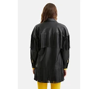 Nocturne Women's Fringe Faux Suede Jacket