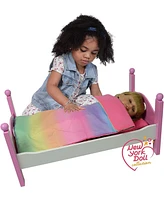 The New York Doll Collection Unicorn Wooden Doll Bed