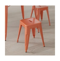 Merrick Lane Set Of 4 Sloane 18" High Backless Stacking Dining Stools With Durable Metal Frame