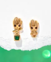 Girls Crew 18k Gold-Plated Color Crystal Groot Mismatch Stud Earrings