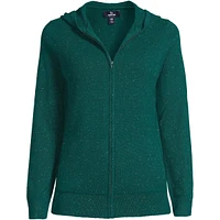 Lands' End Women's Cashmere Front Zip Hoodie Sweater