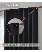 Hlc.me Hamilton 100% Complete Blackout Lined Drapery with Heavy Double Layer Thermal Insulated Energy Smart Rod Pocket Back Tab Window Curtains for Be