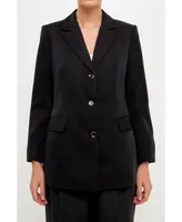 endless rose Women's Solid 3 Button Blazer