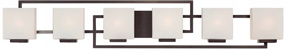 Possini Euro Design Lighting on the Square Modern Wall Light Bronze Brown Metal Hardwired 45" Wide 6