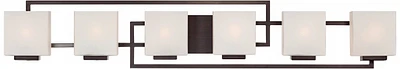 Possini Euro Design Lighting on the Square Modern Wall Light Bronze Brown Metal Hardwired 45" Wide 6