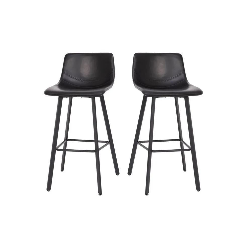 Oretha Set Of 2 Modern Upholstered Stools With Contoured