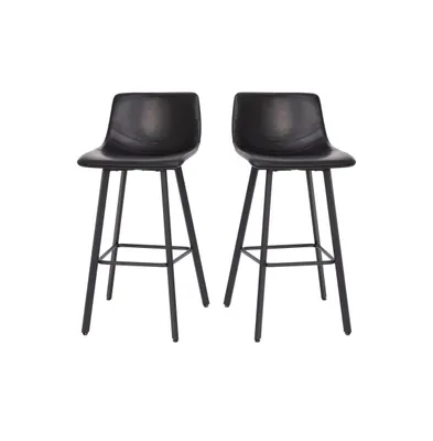 Oretha Set Of 2 Modern Upholstered Stools With Contoured