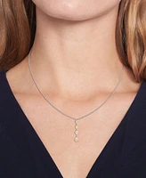 Tommy Hilfiger Two-Tone Stainless Steel Metallic Orb Lariat Necklace, 17" + 2" extender