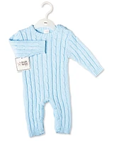 Baby Mode Signature Boys or Girls Long Sleeved Cable Knit Coverall