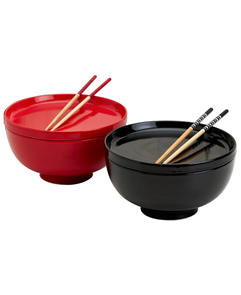 Infuse Asian Ceramic 8 Piece Ramen Bowl Set