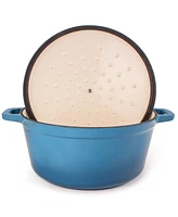 BergHOFF Neo 6pc Cast Iron Dutch Oven Cookware Set with Lids, Blue