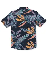 Volcom Big Boys Indospray Floral Woven Short-Sleeve Shirt