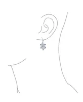 Bling Jewelry Frozen Winter Holiday Party Snowflake Dangle Drop Earrings For Women For Ice Blue Cubic Zirconia Cz