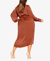 City Chic Plus Size Opulent Wrap Midi Dress