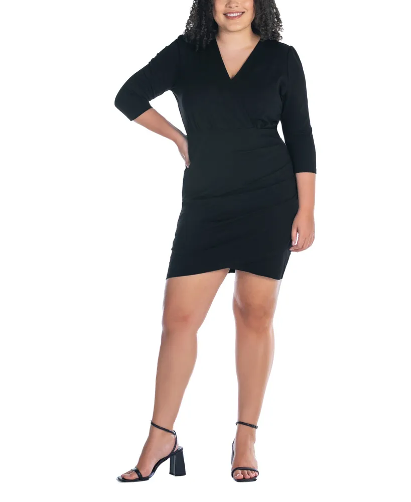 24seven Comfort Apparel Plus Long Sleeve Fit + Flare Dress - JCPenney