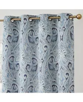 Hlc.me Paris Paisley Decorative Print Damask Pattern Thermal Insulated Blackout Energy Savings Room Darkening Soundproof Grommet Window Curtain Panels